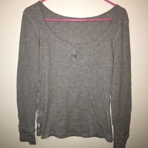 Basic Grey Knit Thermal Top 🌸